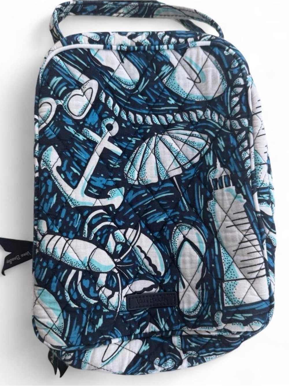 Vera Bradley Lunch Brunch In Shore Enough Zip Lunch Bag Blue And White Nautical